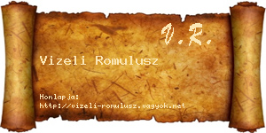 Vizeli Romulusz névjegykártya